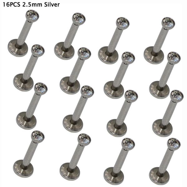 16pcs wholesale price surgical steel internally threaded cz gem labret lip ring zircon ear tragus cartilage earring piercing 16g q bbyzuu, Silver
16pcs wholesale price surgical steel internally threaded cz gem labret lip ring zircon ear tragus cartilage earring piercing 16g q bbyzuu, Silver