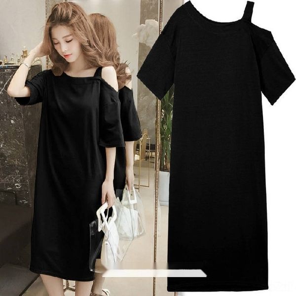 4fgea large size women'sshoulder collar new women's summ 2020 dress t-shirt dresser loose 200kg fat mm dress mid-length t-shirt vo, Black;gray
4fgea large size women'sshoulder collar new women's summ 2020 dress t-shirt dresser loose 200kg fat mm dress mid-length t-shirt vo, Black;gray