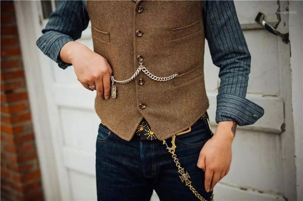 men's vests business mens suit vest lapel v neck wool herringbone casual brown waistcoat formal groomsman jacket for wedding1, Black;white
men's vests business mens suit vest lapel v neck wool herringbone casual brown waistcoat formal groomsman jacket for wedding1, Black;white