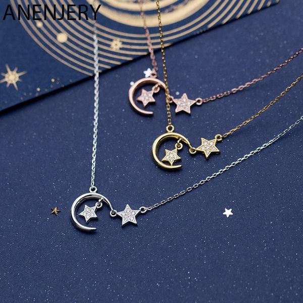 chains anenjery simple silver color micro cubic ziron star moon necklaces for women choker collares wedding jewelry s-n535
chains anenjery simple silver color micro cubic ziron star moon necklaces for women choker collares wedding jewelry s-n535