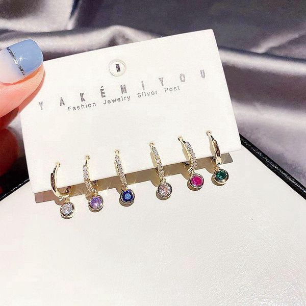 migga 6pcs colorful cubic zircon dangle earrings set for women gold color cz stone jewelry, Silver
migga 6pcs colorful cubic zircon dangle earrings set for women gold color cz stone jewelry, Silver