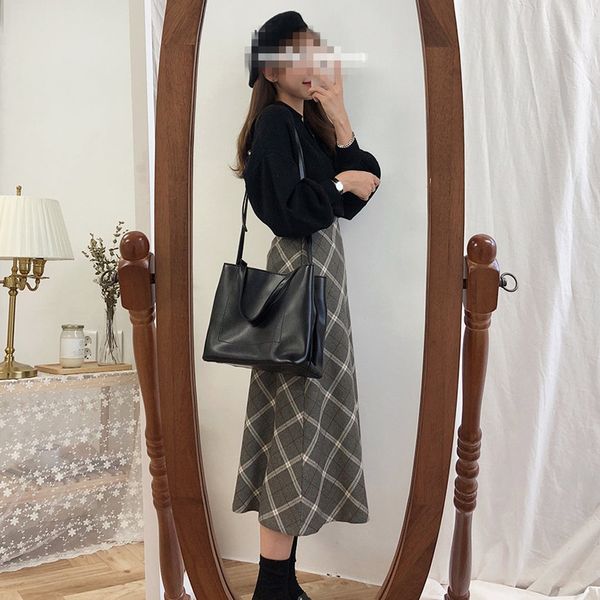 autumn winter 2020 new with half skirt high waist mid length plaid a-line skirt two piece suit for women a- line dress sweater sweater sweat, Gray
autumn winter 2020 new with half skirt high waist mid length plaid a-line skirt two piece suit for women a- line dress sweater sweater sweat, Gray
