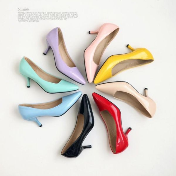 new fashion spring classic women patent leather office pumps thin high heel red nude white office wedding shoes for woman, Black
new fashion spring classic women patent leather office pumps thin high heel red nude white office wedding shoes for woman, Black