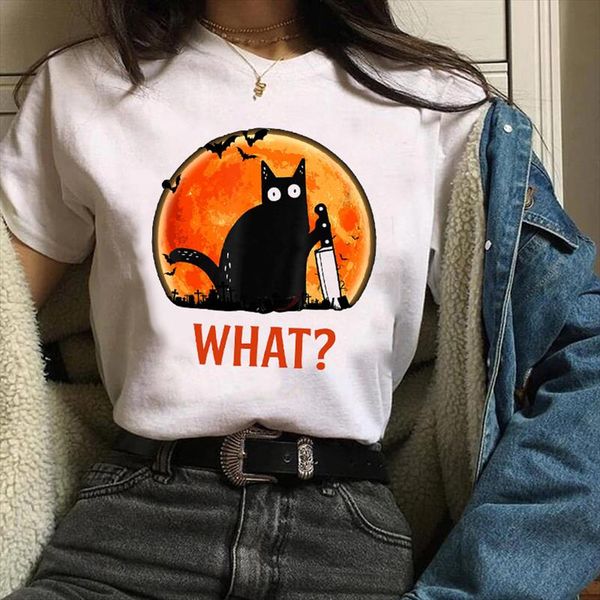 women clothes lady graphic cat cartoon 90s trend pumpkin season funny fall halloween tees female t shirt womens t shirt, White
women clothes lady graphic cat cartoon 90s trend pumpkin season funny fall halloween tees female t shirt womens t shirt, White