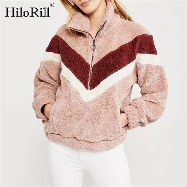 hilorill autumn winter women teddy hoodie sweatshirt long sleeve zipper patchwork hoodies warm fleece casual sweatshirts 201217, Black
hilorill autumn winter women teddy hoodie sweatshirt long sleeve zipper patchwork hoodies warm fleece casual sweatshirts 201217, Black