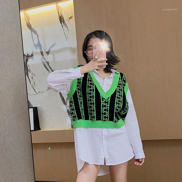 women's vests fashion tide autumn and winter products retro temperament contrast color v-neck sleeveless knit vest pa9371, Black;white
women's vests fashion tide autumn and winter products retro temperament contrast color v-neck sleeveless knit vest pa9371, Black;white