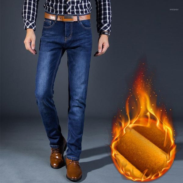men's winter warm plus velvet straight jeans male classic thick fleece denim pants plus large size trousers, Blue
men's winter warm plus velvet straight jeans male classic thick fleece denim pants plus large size trousers, Blue