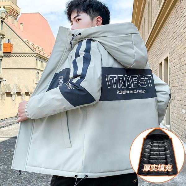men's down & parkas winter cotton padded jacket korean version youth short hooded, Black
men's down & parkas winter cotton padded jacket korean version youth short hooded, Black