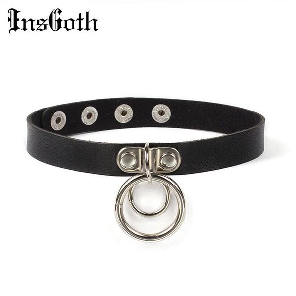insgoth pu leather gothic necklace handmade o-round metal collar black punk hip hop rock fashion necklace choker female jewelry, Silver
insgoth pu leather gothic necklace handmade o-round metal collar black punk hip hop rock fashion necklace choker female jewelry, Silver