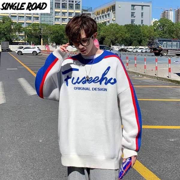 singleroad mens knitted sweater men 2020 winter patchwork harajuku jumper korean oversized hip hop pullover white sweaters men, White;black
singleroad mens knitted sweater men 2020 winter patchwork harajuku jumper korean oversized hip hop pullover white sweaters men, White;black
