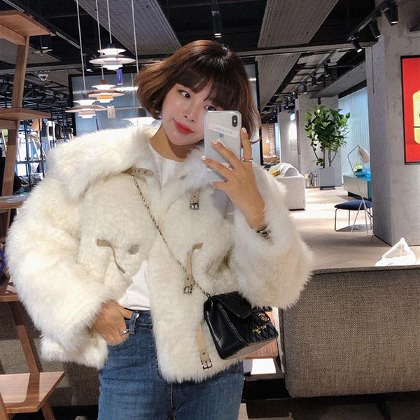lucyever sweet style beige faux fur coat womens 2021 winter keep warm plush crop jacket woman korean elegant furry outwear new, Black
lucyever sweet style beige faux fur coat womens 2021 winter keep warm plush crop jacket woman korean elegant furry outwear new, Black