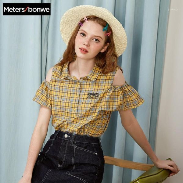 metersbonwe female off-the- shoulder short-sleeved shirt women's blouse plaid shirt joker line led hong kong style summer blouse1, White
metersbonwe female off-the- shoulder short-sleeved shirt women's blouse plaid shirt joker line led hong kong style summer blouse1, White