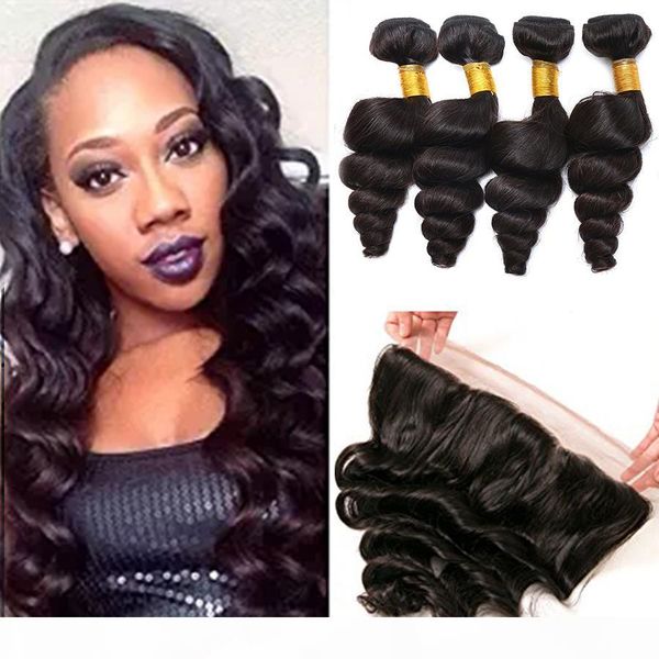 13x4'' peruvian loose wave lace frontal closure with 3 bundles 4pcs lot 100% 8a unprocessed wavy human hair weave with full lace f, Black;brown
13x4'' peruvian loose wave lace frontal closure with 3 bundles 4pcs lot 100% 8a unprocessed wavy human hair weave with full lace f, Black;brown