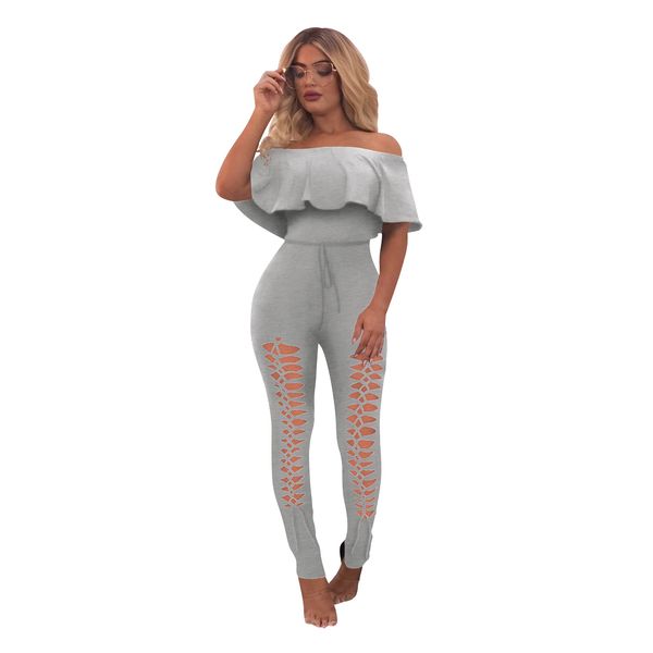 hole cross womens designer jumpsuits slash neck slim women rompers casual solid color summer clothing, Black;white
hole cross womens designer jumpsuits slash neck slim women rompers casual solid color summer clothing, Black;white