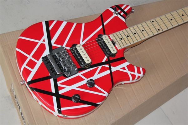 upgrade kramer eddie van halen 5150 stripe red electric guitar white black stripes, big headstock, floyd rose tremolo, locking nut, maple ne
upgrade kramer eddie van halen 5150 stripe red electric guitar white black stripes, big headstock, floyd rose tremolo, locking nut, maple ne