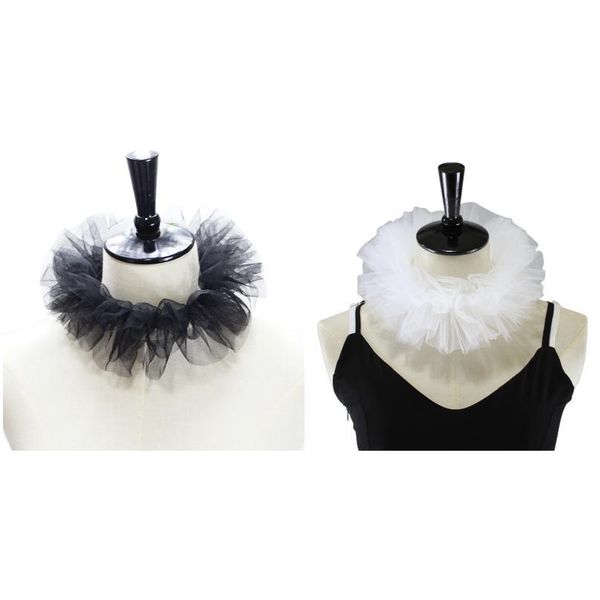 women renaissance tulle fluffy ruffled fake collar vintage layered mesh small neck ruff decorative clown cospla qyloyu, White
women renaissance tulle fluffy ruffled fake collar vintage layered mesh small neck ruff decorative clown cospla qyloyu, White