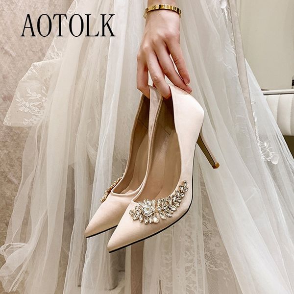 women wedding shoes female high heels rhinestone silk woman pumps pointed toe brand party shoes plus size new arrival 2020 de t200525, Black
women wedding shoes female high heels rhinestone silk woman pumps pointed toe brand party shoes plus size new arrival 2020 de t200525, Black