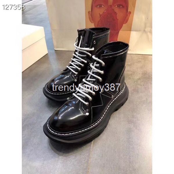 boots autumn and winter short boots women's color matching leather lace up tube thick soled martin trend, Black
boots autumn and winter short boots women's color matching leather lace up tube thick soled martin trend, Black