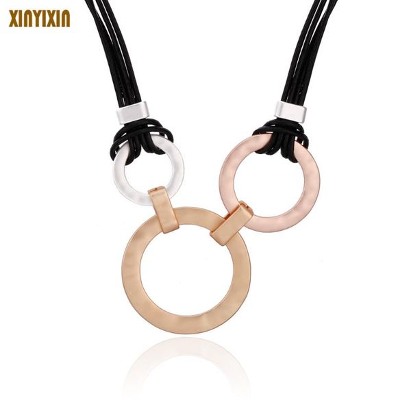 pendant necklaces style gold circles necklace for women retro color round black leather chain choker 2021 fashion jewelry gift, Silver
pendant necklaces style gold circles necklace for women retro color round black leather chain choker 2021 fashion jewelry gift, Silver