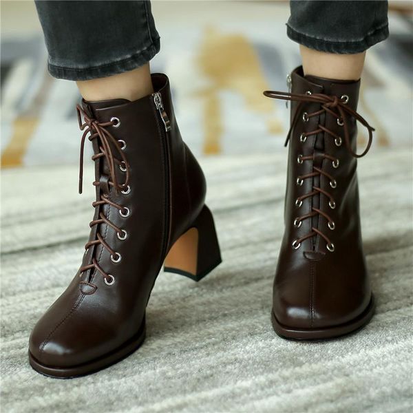 2020 new spring autumn women ankle boots round toe all-match thick heel matin boots long tube cross-tied zip ladies shoes .5cm, Black 
2020 new spring autumn women ankle boots round toe all-match thick heel matin boots long tube cross-tied zip ladies shoes .5cm, Black