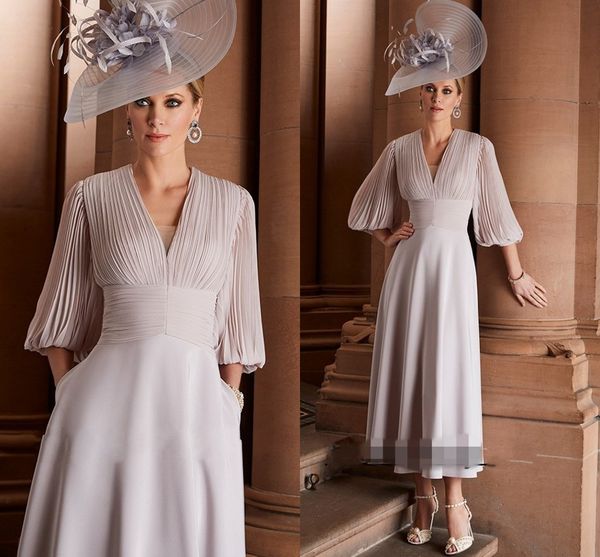 elegant silver tea length mother wedding guest dresses puff sleeves v neck ruched pleat a line chiffon mother of the bride dress vestido de, Black;red
elegant silver tea length mother wedding guest dresses puff sleeves v neck ruched pleat a line chiffon mother of the bride dress vestido de, Black;red