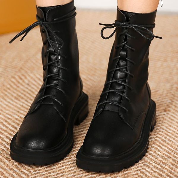 boots for women round toe lacing thick heels short tube thick-soled high motorcycle, Black
boots for women round toe lacing thick heels short tube thick-soled high motorcycle, Black