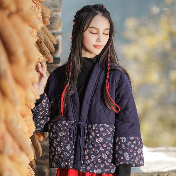 women's down & parkas johnature women vintage belt jackets print floral patchwork v-neck seven sleeve coats 2021 autumn chinese style c, Black
women's down & parkas johnature women vintage belt jackets print floral patchwork v-neck seven sleeve coats 2021 autumn chinese style c, Black
