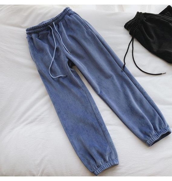 autumn winter women sweatpants kalenmos thick velvet pants high waist joggers lace-up fleece tracksuit streetwear joggers pants, Black;white
autumn winter women sweatpants kalenmos thick velvet pants high waist joggers lace-up fleece tracksuit streetwear joggers pants, Black;white