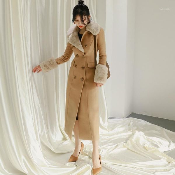 coat woman winter thick 2021 new women's style lapel single breasted slim long woolen overcoat 14291, Black
coat woman winter thick 2021 new women's style lapel single breasted slim long woolen overcoat 14291, Black