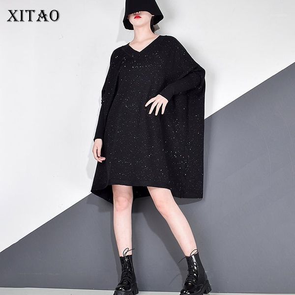 xitao sequins knitting dress women winter fashion new korean style v neck collar long batwing sleeve pullover elegant gcc41781, Black;gray
xitao sequins knitting dress women winter fashion new korean style v neck collar long batwing sleeve pullover elegant gcc41781, Black;gray