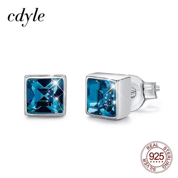 cdyle women daily costume stud earrings 925 sterling silver jewelry elegant fashion square shape blue bijoux charm earrings, Golden;silver
cdyle women daily costume stud earrings 925 sterling silver jewelry elegant fashion square shape blue bijoux charm earrings, Golden;silver