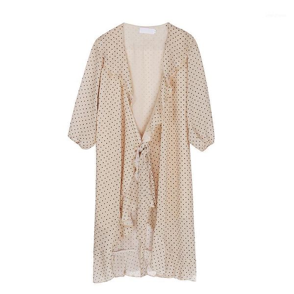 perhaps u orange beige khaki polka dot ruffle 3/4 lantern sleeve v neck knee length dress summer vintage retro elegant d04491, Black;gray
perhaps u orange beige khaki polka dot ruffle 3/4 lantern sleeve v neck knee length dress summer vintage retro elegant d04491, Black;gray