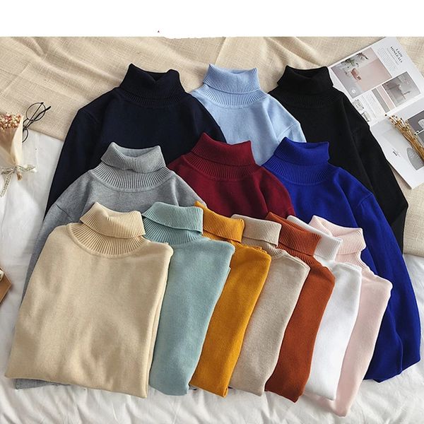 men korean solid turtleneck slim sweater 2021 winter sweater couple pullover christmas sweater colorful womens clothing, White;black
men korean solid turtleneck slim sweater 2021 winter sweater couple pullover christmas sweater colorful womens clothing, White;black