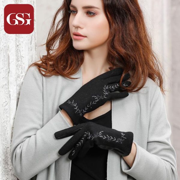 five fingers gloves fashion winter women wool & leather for ladies flower embroidery short female elegant grey guantes mujer, Blue;gray
five fingers gloves fashion winter women wool & leather for ladies flower embroidery short female elegant grey guantes mujer, Blue;gray