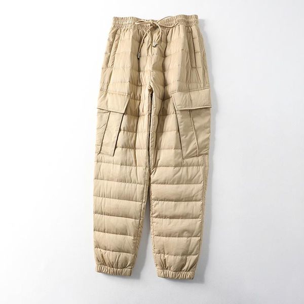 women's down trousers white duck down elastic high waist harun casual pants transverse slit design pant leg flap big pocket, Black;white
women's down trousers white duck down elastic high waist harun casual pants transverse slit design pant leg flap big pocket, Black;white