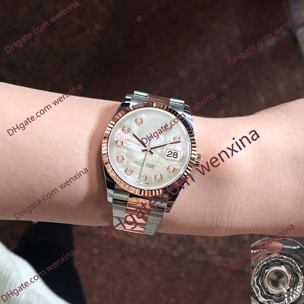 20 colour waterproof woman watches 36mm diamond dial small window convex lens .fluted bezel rose gold and steel. 2813 automatic watch, Slivery;brown
20 colour waterproof woman watches 36mm diamond dial small window convex lens .fluted bezel rose gold and steel. 2813 automatic watch, Slivery;brown