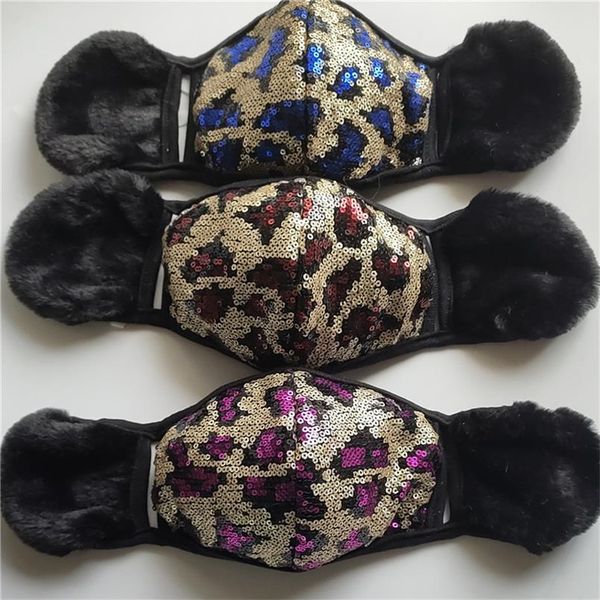 with plush fleece earmuffs face mask kids leopard sequined winter masks sequins facemask skimask outdoor warm headwear e102301
with plush fleece earmuffs face mask kids leopard sequined winter masks sequins facemask skimask outdoor warm headwear e102301