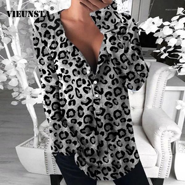 women 2020 autumn leopard print blouse shirt elegant button stand collar pullover vintage long sleeve loose harajuku blusas1, White 
women 2020 autumn leopard print blouse shirt elegant button stand collar pullover vintage long sleeve loose harajuku blusas1, White