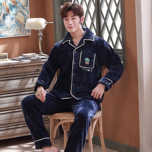 men's sleepwear autumn and winter flannel pajamas, trousers, long sleeves, home service suit, simple solid color, Black;brown
men's sleepwear autumn and winter flannel pajamas, trousers, long sleeves, home service suit, simple solid color, Black;brown
