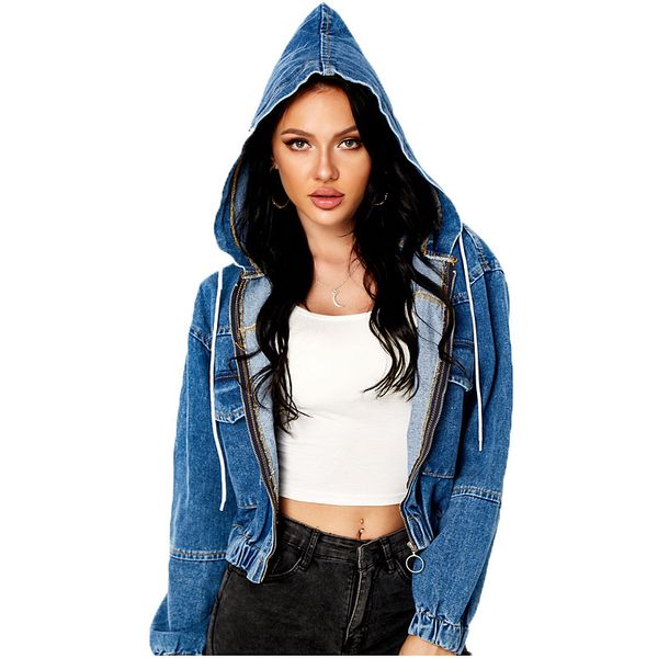 2021 new female casual style autumn slimming with hoodie short jeans women's jacket bh54, Black;brown
2021 new female casual style autumn slimming with hoodie short jeans women's jacket bh54, Black;brown