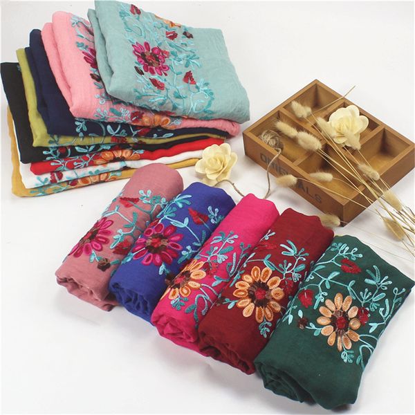 women embroidery retro floral scarf winter pashmina cotton shawls and wraps lady bandana female hijab foulards muslim sjaal y201007, Blue;gray
women embroidery retro floral scarf winter pashmina cotton shawls and wraps lady bandana female hijab foulards muslim sjaal y201007, Blue;gray