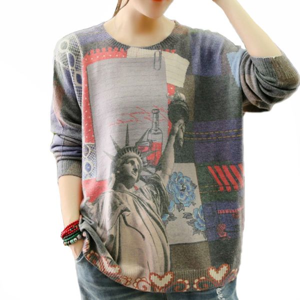 fashions women's blouses printed cotton vintage winter sweater ldld, White;black
fashions women's blouses printed cotton vintage winter sweater ldld, White;black