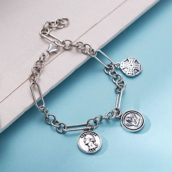 pfyln gate korea east round south coin bracelet card portrait bracelet women's 925 pure silver thai silver multilayer chain personalize, Golden;silver
pfyln gate korea east round south coin bracelet card portrait bracelet women's 925 pure silver thai silver multilayer chain personalize, Golden;silver