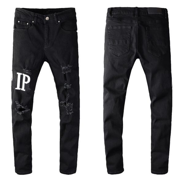 fashion new men pants cool mens distressed ripped jeans fashion letter sticking cloth biker jeans causal denim pants streetwear style, Blue
fashion new men pants cool mens distressed ripped jeans fashion letter sticking cloth biker jeans causal denim pants streetwear style, Blue