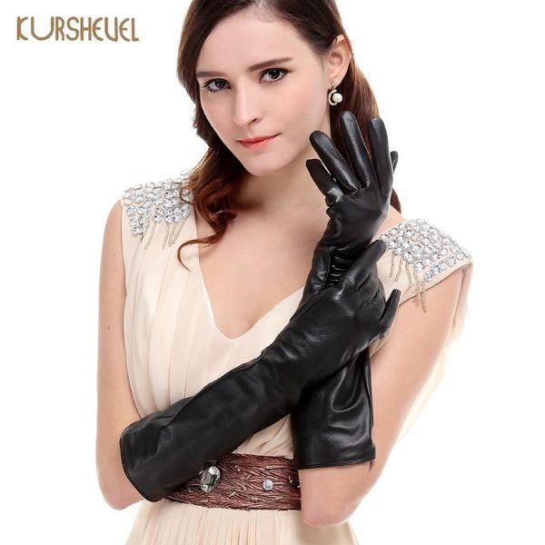 five fingers gloves winter women long genuine leather driving glove female warm finger ladies evening party mittens agd506, Blue;gray
five fingers gloves winter women long genuine leather driving glove female warm finger ladies evening party mittens agd506, Blue;gray