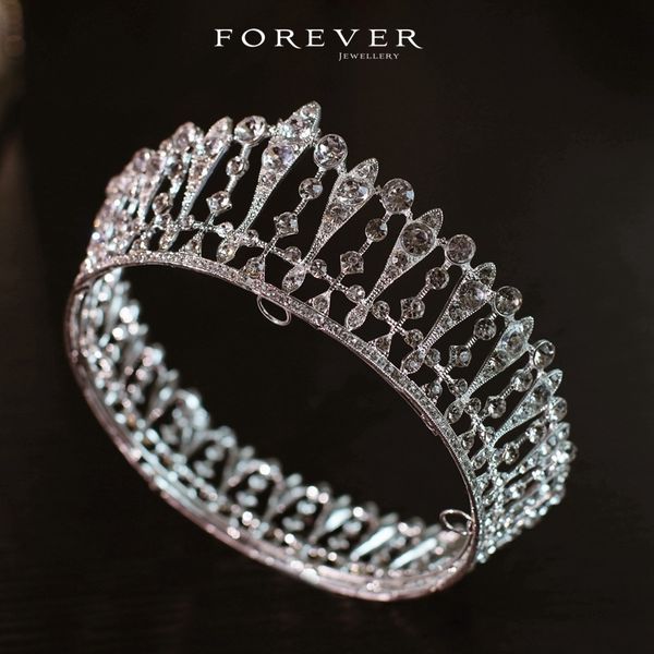european style headdress bride crown round circle princess hair ornament flash diamond fairy temperament wedding yarn, Silver
european style headdress bride crown round circle princess hair ornament flash diamond fairy temperament wedding yarn, Silver