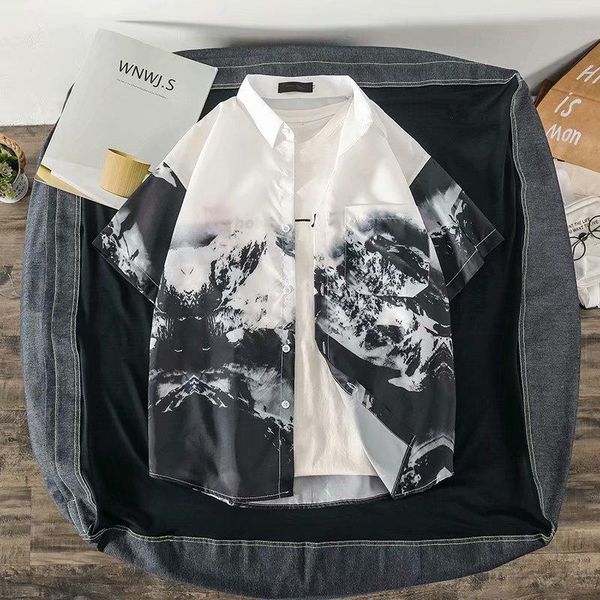 summer men's beach shirt fashion chinese style short sleeve loose casual shirts -3xl, White;black
summer men's beach shirt fashion chinese style short sleeve loose casual shirts -3xl, White;black