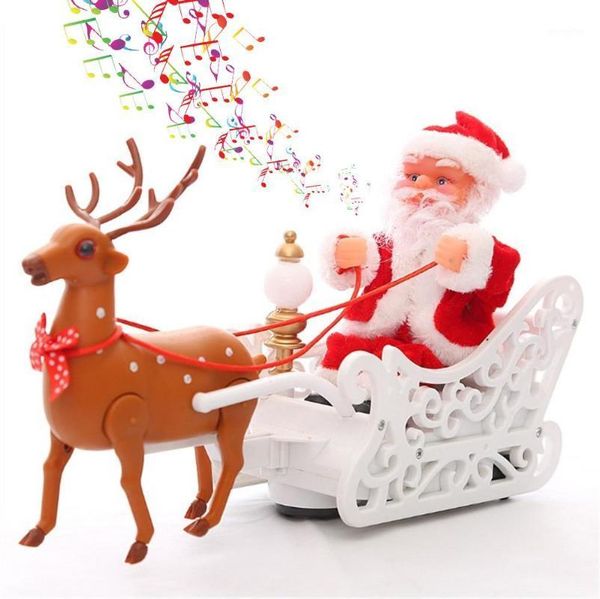 party decoration electric music santa claus doll elk pull cart christmas toy for children years gift1
party decoration electric music santa claus doll elk pull cart christmas toy for children years gift1