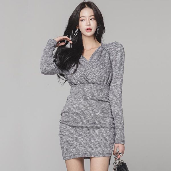 fall knitting one piece korean ladies long sleeve v neck causal mini party dress for women china clothing, Black;gray
fall knitting one piece korean ladies long sleeve v neck causal mini party dress for women china clothing, Black;gray