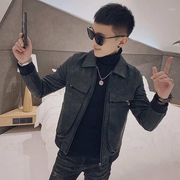 2021 autumn and winter new warm fur collar leather jacket men's slim short jacket spiritual guy handsome leather trend1, Black
2021 autumn and winter new warm fur collar leather jacket men's slim short jacket spiritual guy handsome leather trend1, Black